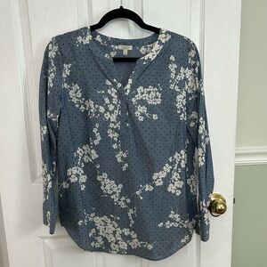 Talbots Blue Floral Blouse
